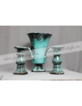 Керамическая ваза + подсвечники