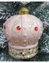 Елочная игрушка "Корона розовая"